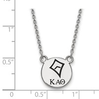 Sterling Silver Rhodium-plated LogoArt Kappa Alpha Theta Sorority Symbol Small Color Enamel Pendant Necklace, 18" view 2