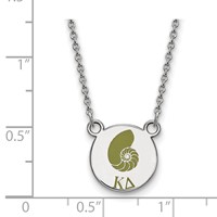 Sterling Silver Rhodium-plated LogoArt Kappa Delta Sorority Symbol Small Color Enamel Pendant Necklace, 18" view 2