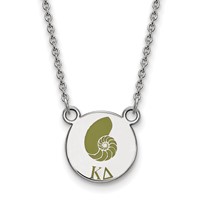 Sterling Silver Rhodium-plated LogoArt Kappa Delta Sorority Symbol Small Color Enamel Pendant Necklace, 18" view 1