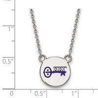 Sterling Silver Rhodium-plated LogoArt Kappa Kappa Gamma Sorority Symbol Small Color Enamel Pendant Necklace, 18" view 2