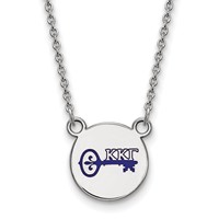 Sterling Silver Rhodium-plated LogoArt Kappa Kappa Gamma Sorority Symbol Small Color Enamel Pendant Necklace, 18" view 1