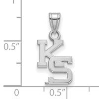 Sterling Silver Rhodium-plated LogoArt Kansas State University K-s Small Pendant view 2