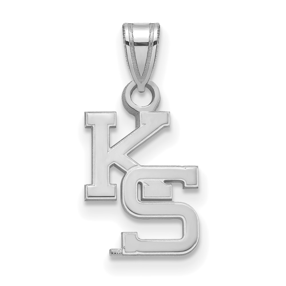 Sterling Silver Rhodium-plated LogoArt Kansas State University K-s Small Pendant