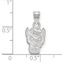 Sterling Silver Rhodium-plated LogoArt North Carolina State University Wolf Small Pendant view 2