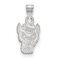 Sterling Silver Rhodium-plated LogoArt North Carolina State University Wolf Small Pendant view 1