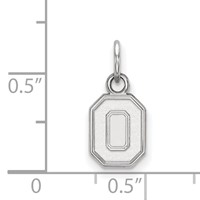 Sterling Silver Rhodium-plated LogoArt the Ohio State University Letter O Extra Small Pendant view 2