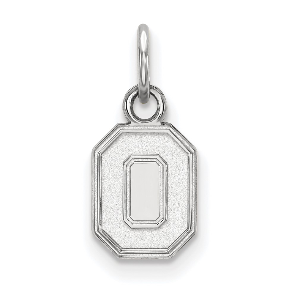 Sterling Silver Rhodium-plated LogoArt the Ohio State University Letter O Extra Small Pendant