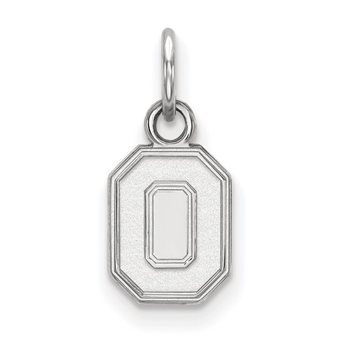 Sterling Silver Rhodium-plated LogoArt the Ohio State University Letter O Extra Small Pendant