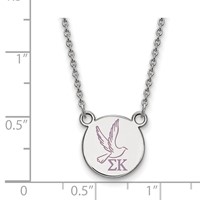 Sterling Silver Rhodium-plated LogoArt Sigma Kappa Sorority Symbol Small Color Enamel Pendant Necklace, 18" view 2