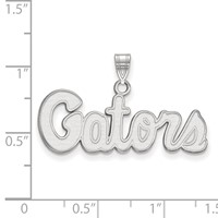 Sterling Silver Rhodium-plated LogoArt University of Florida Gators Script Small Pendant view 2