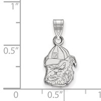 Sterling Silver Rhodium-plated LogoArt University of Georgia Bulldog Small Pendant view 2