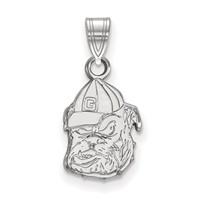 Sterling Silver Rhodium-plated LogoArt University of Georgia Bulldog Small Pendant view 1