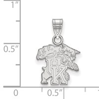 Sterling Silver Rhodium-plated LogoArt University of Kentucky U-k Wildcat Small Pendant view 2