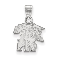 Sterling Silver Rhodium-plated LogoArt University of Kentucky U-k Wildcat Small Pendant view 1