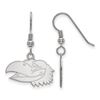 Sterling Silver Rhodium-plated LogoArt University of Kansas Jayhawk Small Dangle Wire Earrings view 1