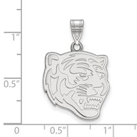 Sterling Silver Rhodium-plated LogoArt University of Memphis Tiger Large Pendant view 2