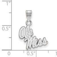Sterling Silver Rhodium-plated LogoArt University of Mississippi Ole Miss Small Pendant view 2