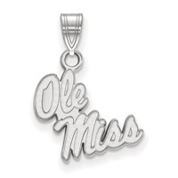 Sterling Silver Rhodium-plated LogoArt University of Mississippi Ole Miss Small Pendant view 1