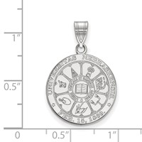 Sterling Silver Rhodium-plated LogoArt University of Nebraska Large Crest Pendant view 2