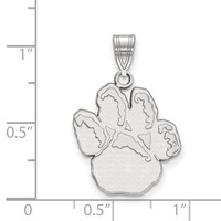 Sterling Silver Rhodium-plated LogoArt University of Pittsburgh Panther Paw Large Pendant view 2
