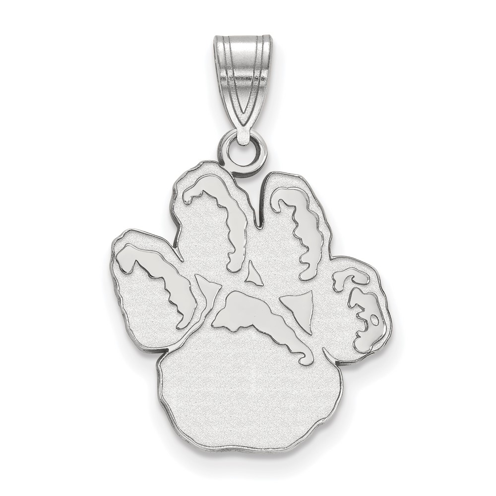 Sterling Silver Rhodium-plated LogoArt University of Pittsburgh Panther Paw Large Pendant