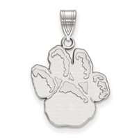 Sterling Silver Rhodium-plated LogoArt University of Pittsburgh Panther Paw Large Pendant view 1