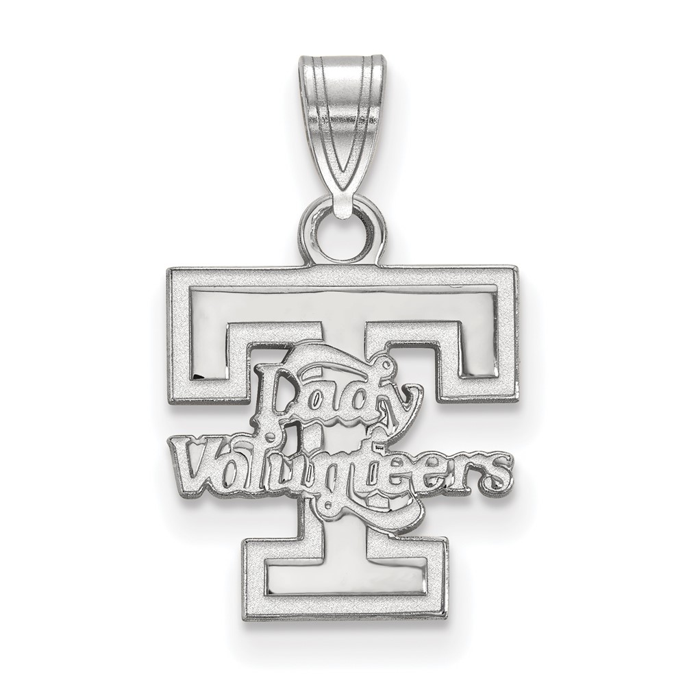 Sterling Silver Rhodium-plated LogoArt University of Tennessee Lady Volunteers Small Pendant