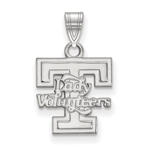 Sterling Silver Rhodium-plated LogoArt University of Tennessee Lady Volunteers Small Pendant