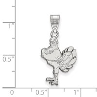 Sterling Silver Rhodium-plated LogoArt Virginia Tech HokieBird Large Pendant view 2