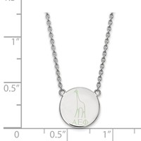 Sterling Silver Rhodium-plated LogoArt Alpha Epsilon Phi Sorority Symbol Large Color Enamel Pendant Necklace, 18" view 2