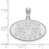 Sterling Silver Rhodium-plated LogoArt Auburn Tigers Medium Pendant view 2