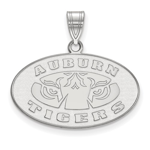Sterling Silver Rhodium-plated LogoArt Auburn Tigers Medium Pendant