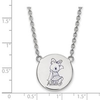 Sterling Silver Rhodium-plated LogoArt Alpha Xi Delta Sorority Symbol Large Color Enamel Pendant Necklace, 18" view 2