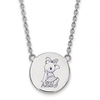 Sterling Silver Rhodium-plated LogoArt Alpha Xi Delta Sorority Symbol Large Color Enamel Pendant Necklace, 18" view 1