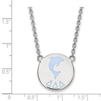 Sterling Silver Rhodium-plated LogoArt Delta Delta Delta Sorority Symbol Large Color Enamel Pendant Necklace, 18" view 2