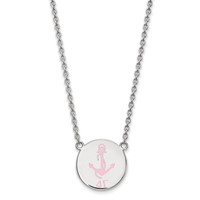Sterling Silver Rhodium-plated LogoArt Delta Gamma Sorority Symbol Large Color Enamel Pendant Necklace, 18" view 1