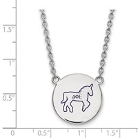 Sterling Silver Rhodium-plated LogoArt Delta Phi Epsilon Sorority Symbol Large Color Enamel Pendant Necklace, 18" view 2
