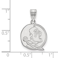 Sterling Silver Rhodium-plated LogoArt Florida State University Seminole Medium Pendant view 2