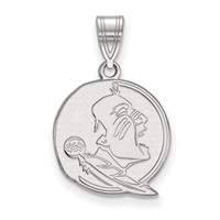 Sterling Silver Rhodium-plated LogoArt Florida State University Seminole Medium Pendant view 1