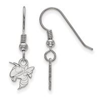 Sterling Silver Rhodium-plated LogoArt Georgia Institute of Technology Yellow Jacket Extra Small Dangle Wire Earrings view 1