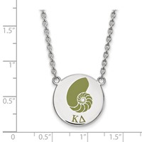Sterling Silver Rhodium-plated LogoArt Kappa Delta Sorority Symbol Large Color Enamel Pendant Necklace, 18" view 2