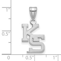 Sterling Silver Rhodium-plated LogoArt Kansas State University K-s Medium Pendant view 2