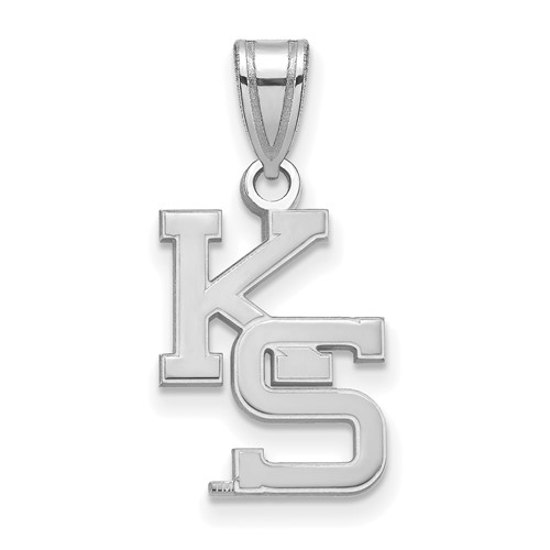 Sterling Silver Rhodium-plated LogoArt Kansas State University K-s Medium Pendant