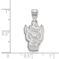 Sterling Silver Rhodium-plated LogoArt North Carolina State University Wolf Medium Pendant view 2