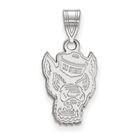 Sterling Silver Rhodium-plated LogoArt North Carolina State University Wolf Medium Pendant view 1