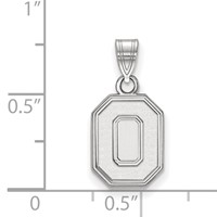 Sterling Silver Rhodium-plated LogoArt the Ohio State University Letter O Small Pendant view 2