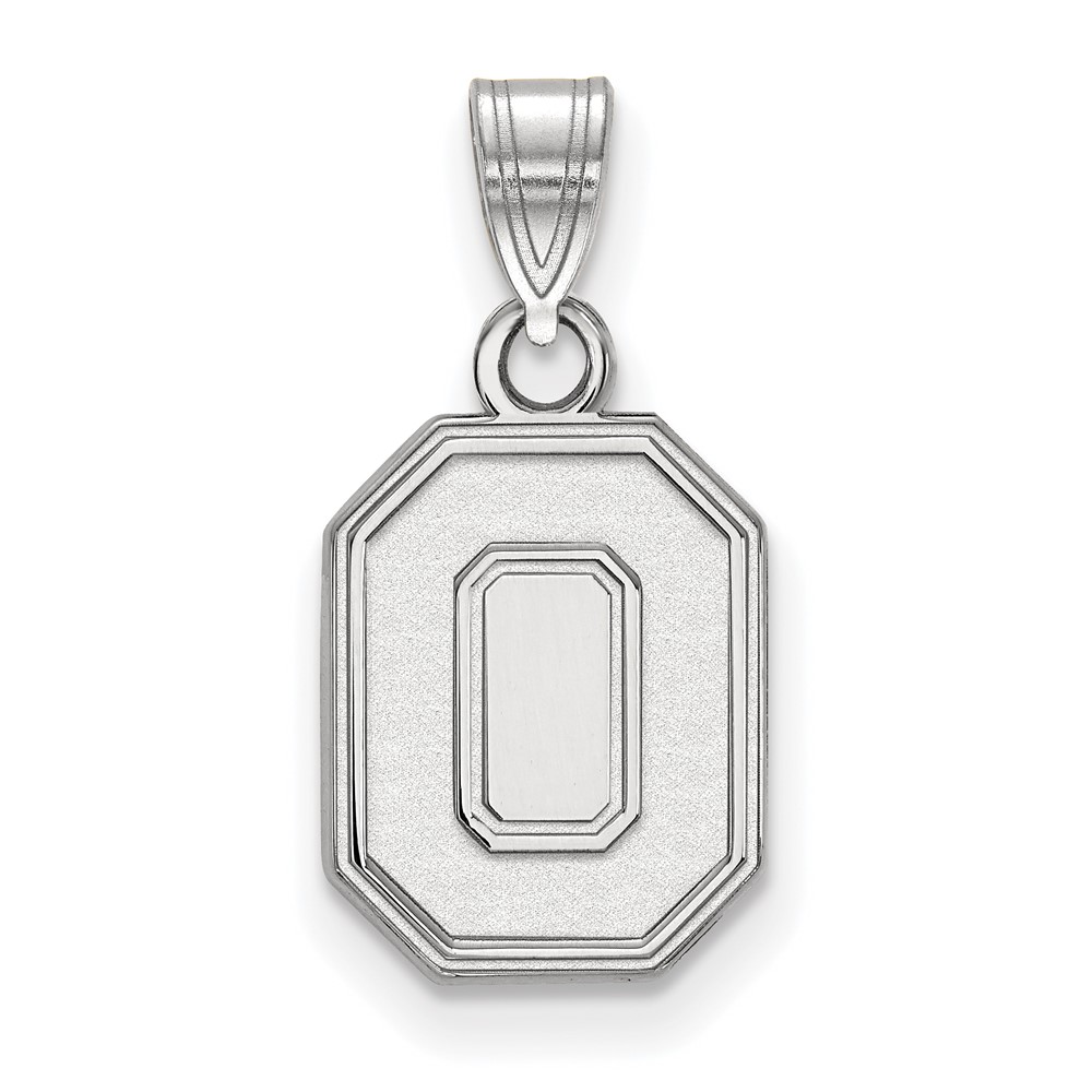 Sterling Silver Rhodium-plated LogoArt the Ohio State University Letter O Small Pendant
