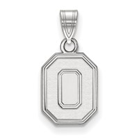 Sterling Silver Rhodium-plated LogoArt the Ohio State University Letter O Small Pendant view 1