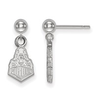 Sterling Silver Rhodium-plated LogoArt Purdue University Boilermakers Train Logo Dangle Ball Post Earrings view 1