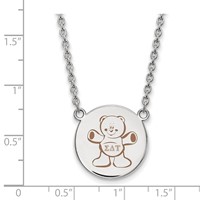 Sterling Silver Rhodium-plated LogoArt Sigma Delta Tau Sorority Symbol Large Color Enamel Pendant Necklace, 18" view 2